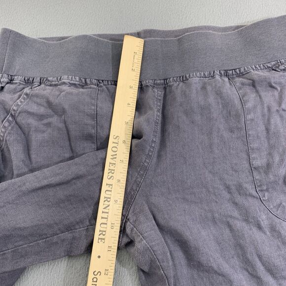 Allen Allen Pants Womens Large Gray Linen Wide Leg Pull On Casual Relaxed Fit - Picture 5 of 14